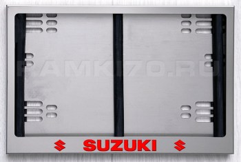 Квадратная светящаяся номерная рамка Suzuki из нержавеющей стали с подсветкой надписи