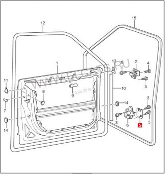 Пластины (955 531 483 00, 7L5831483) для устранение провисания дверей Touareg и Сayenne