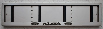 Антивандальная номерная рамка с надписью Ford Kuga из нержавеющей стали