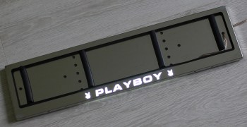 Авто LED рамка PLAYBOY из нержавеющей стали со светящейся надписью