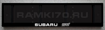 Светящаяся рамка Субару STI со светящейся надписью