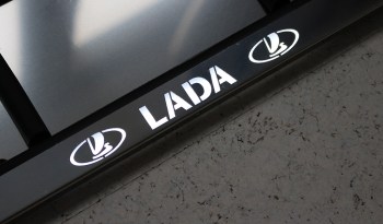 Номерная LED рамка LADA (Лада) из нержавеющей стали со светящейся надписью