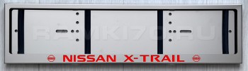 Светящаяся рамка Nissan X-Trail (Ниссан Икс-Трейл)  из нержавеющей стали со светящейся надписью