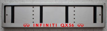 Светящаяся номерная рамка Infiniti QX56 из нержавеющей стали со светящейся надписью