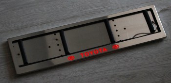 LED Номерная рамка Toyota из нержавеющей стали со светящейся надписью