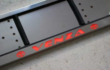 LED рамка номера VENZA из нержавеющей стали со светящейся надписью