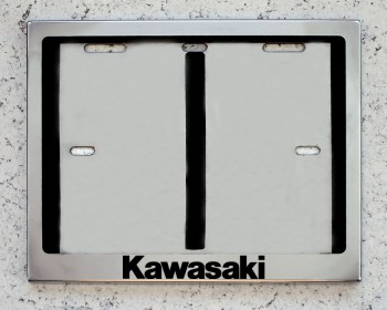 Номерные мото рамки из нержавеющей стали для номера с надписью Kawasaki Кавасаки