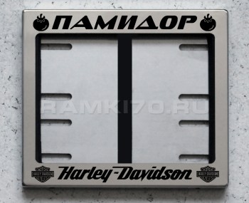 Номерная мото рамка с индивидуальной надписью Harley-Davidson