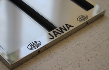 Рамка на номер для мотоцикла JAWA Ява из нержавеющей стали