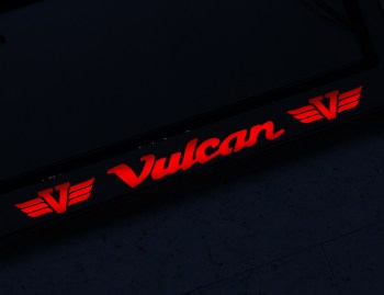 Рамка номерная Kawasaki VULCAN со светящейся надписью из нержавеющей стали