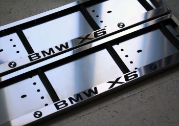 Рамка номерного знака BMW X6 для номера БМВ из нержавеющей стали