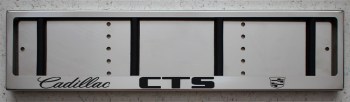 Номерная рамка Кадиллак Cadillac CTS из нержавеющей стали с логотипом