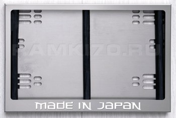 Квадратная светящаяся номерная рамка MADE IN JAPAN из нержавеющей стали с подсветкой надписи