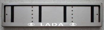 Светящаяся рамка номера LADA (Лада) из нержавеющей стали со светящейся надписью