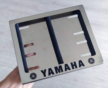 Рамка номерного знака мотоцикла YAMAHA новый ГОСТ из нержавейки
