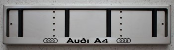 Номерная рамка Audi A4 для номера Ауди из нержавеющей стали
