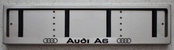 Номерная рамка Audi A6 для номера Ауди из нержавеющей стали