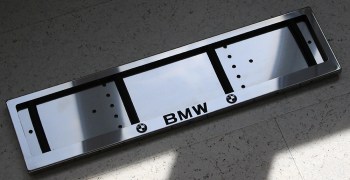 Авто рамка BMW для гос номера БМВ из нержавеющей стали
