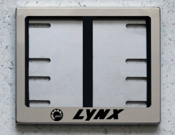 Рамка для номера снегохода BRP LYNX по новому ГОСТ из нержавеющей стали