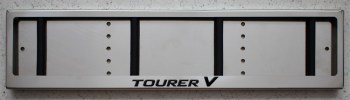 Номерная рамка Tourer V Турер Ви из нержавеющей стали с надписью