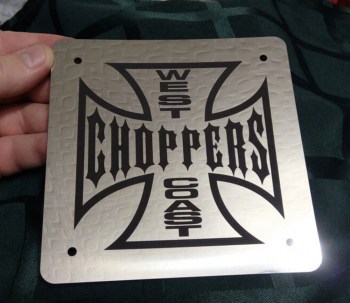 Пластина из нержавеющей стали с лазерной гравировкой west coast choppers