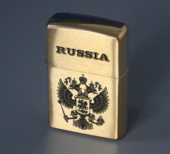 Золотая зажигалка Zippo Russia Герб России