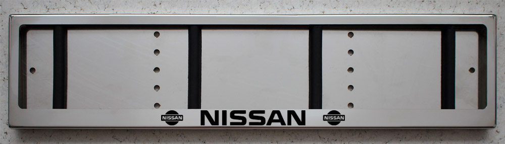 Номерная авто рамка для номера Nissan Ниссан из нержавеющей стали