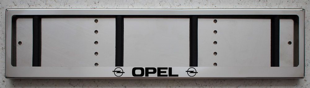 Номерная авто рамка для номера Opel Опель из нержавеющей стали