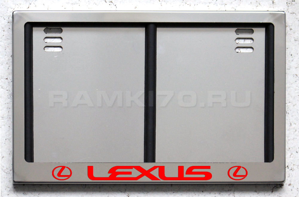 Задняя светящаяся номерная рамка LEXUS из нержавеющей стали с подсветкой надписи
