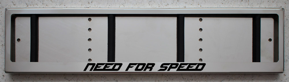 Рамка из нержавеющей стали для номера с надписью NEED FOR SPEED