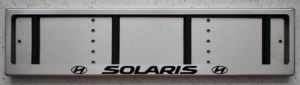 Номерная рамка Hyundai Solaris из нержавеющей стали