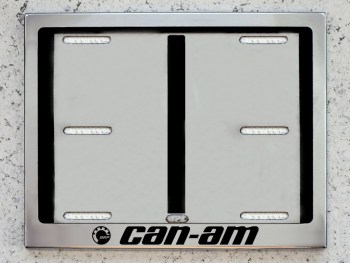Номерная рамка квадроцикла снегохода для номера с надписью BRP Can-am из нержавеющей стали