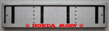 Светящаяся рамка номера Honda MUGEN из нержавеющей стали со светящейся надписью