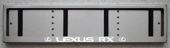 Светящаяся Номерная рамка Lexus RX с подсветкой надписи из нержавейки