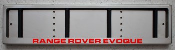 Авторамка Range Rover Evoque из нержавейки с подсветкой надписи